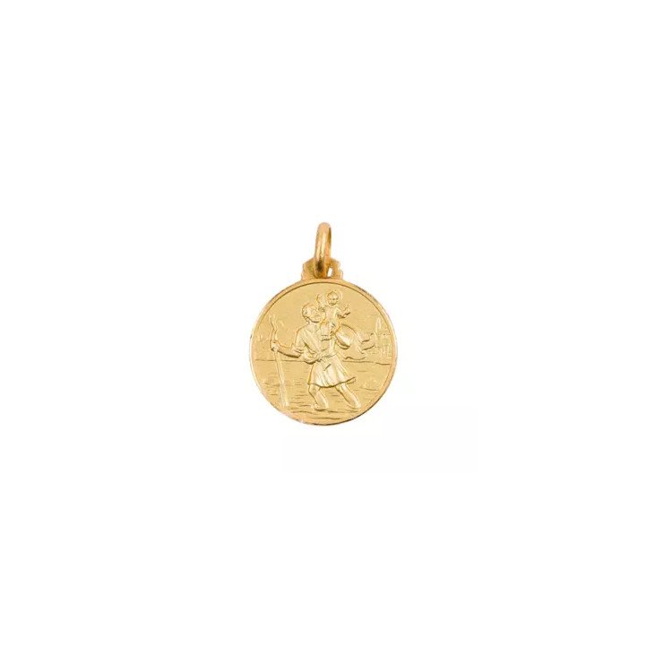 Collier médaille Saint Christophe plaqué or – Elise et moi