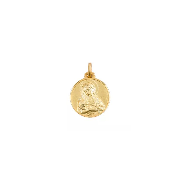 Médaille Vierge à l'Enfant, plaquée or